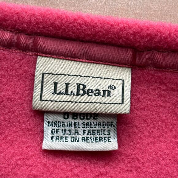 LL Bean Woman Fleece Vest Vintage Full Zip Outdoors Hiking Pink Large I133 - Picture 6 of 9